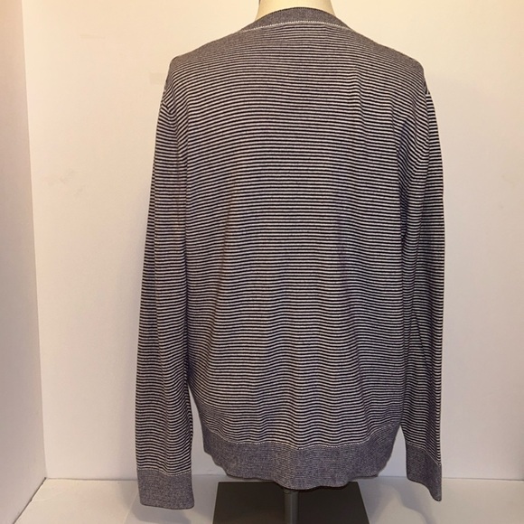 BONOBOS Navy Blue and White Crew Neck Long Sleeve Sweater Women's Size Large - Picture 5 of 7